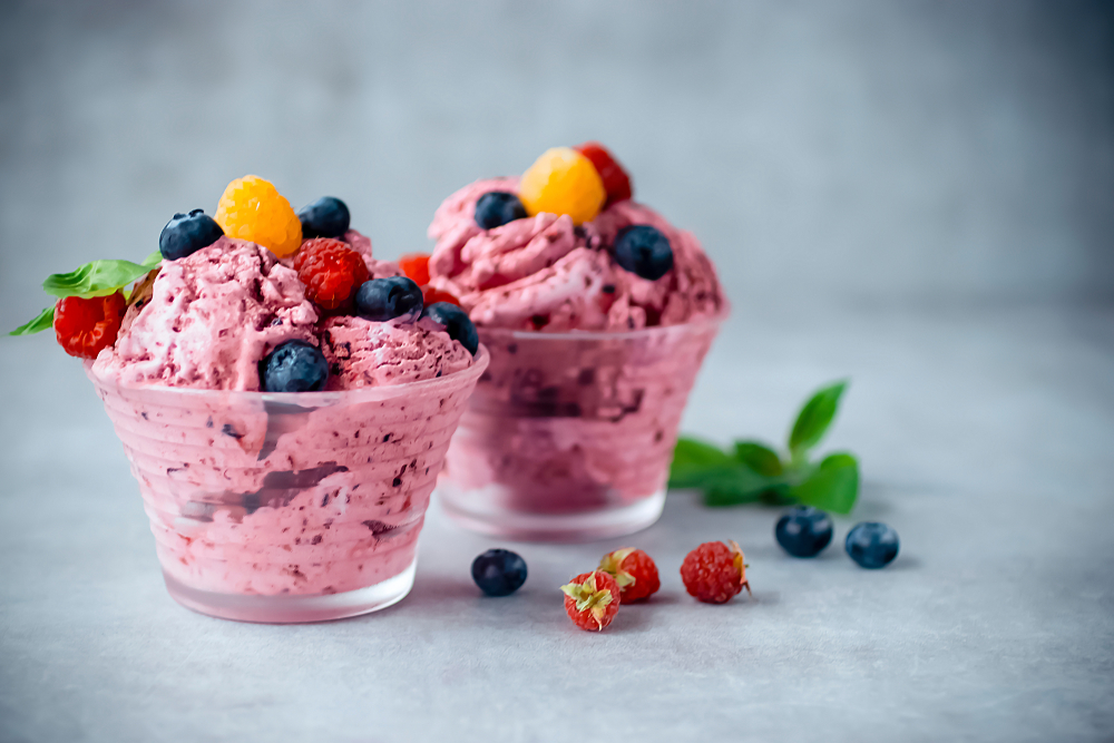 eis aus himbeeren